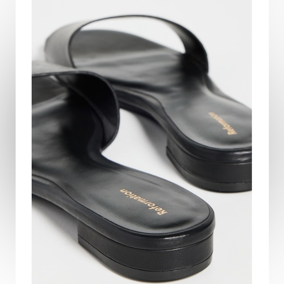 Reformation ‘Joey Asymmetrical’ Flat Slides - Picture 3 of 6